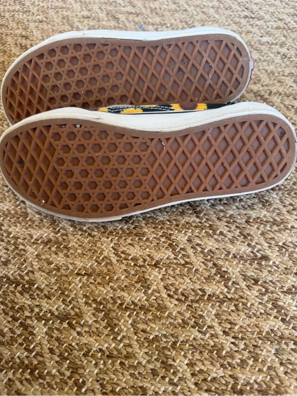Vans Sunflower Low Tops Off The Wall Size 2 Kids Old Skool Skateboard School